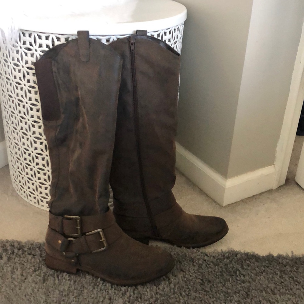 Brown riding boots